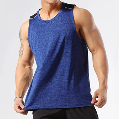 Vista 2 de Camiseta sin mangas de entrenamiento para hombre, chaleco de gimnasio, fitness, correr, deportes, secado rápido, T49T51