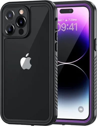 Vista 25 de Lanhiem Funda para iPhone 14, impermeable IP68 a prueba de polvo con protector de pantalla integrado, resistente a prueba de golpes de cuerpo Negro