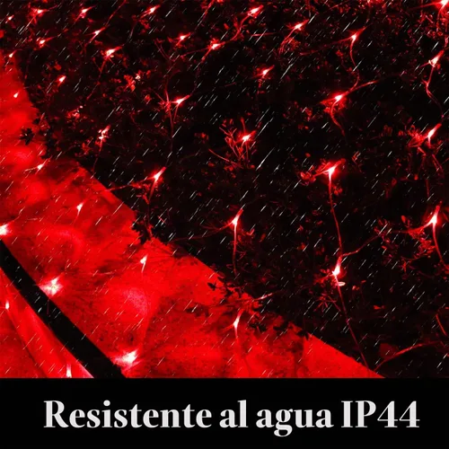 Vista 3 de Luces de Red de Navidad Rojas, 240 Luces LED de Malla para Árbol Exterior con Enchufe, Luces Colgantes de Cadena para Navidad, Halloween, Jardín Rojo