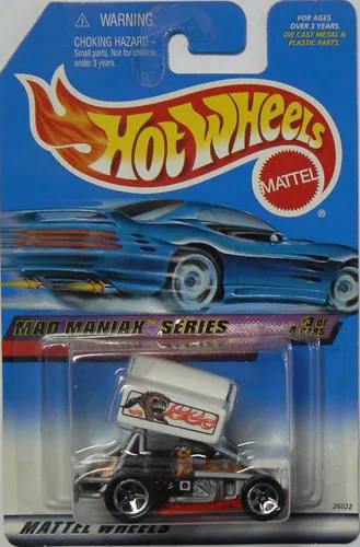 Vista 2 de Mattel Hot Wheels MAD MANIAK Series: SLIDEOUT: Blk.White/Red Escala 1:64 Die Cast Car #3 de 4: #019