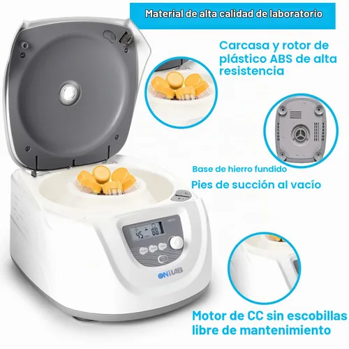Vista 3 de ONiLAB Centrífuga de sobremesa, 6X50ml, 300-4000RPM, máximo 1800×g