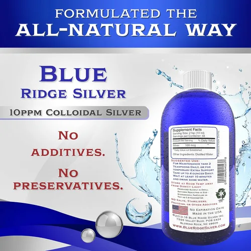 Vista 3 de 10 ppm 16 oz de plata coloidal natural suplemento de salud de apoyo inmunológico