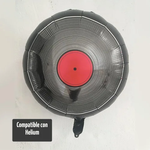 Vista 4 de Globos de grabación, notas musicales, globos de vinilo, decoración de globos con temática retro de discoteca rock and roll, decoración para décadas