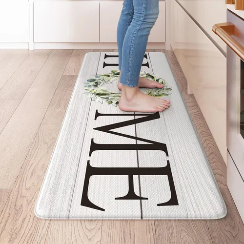 Vista 42 de KIMODE - Alfombra de cocina antifatiga para el piso, de 17.3 x 29 pulgadas, alfombra de cocina de estilo rústico, antideslizante, acolchada