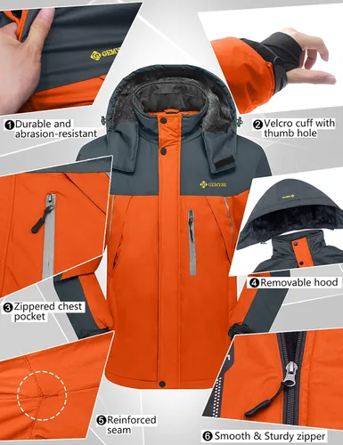 Vista 6 de GEMYSE chaqueta de esquí para hombre impermeable rompevientos para la nieve