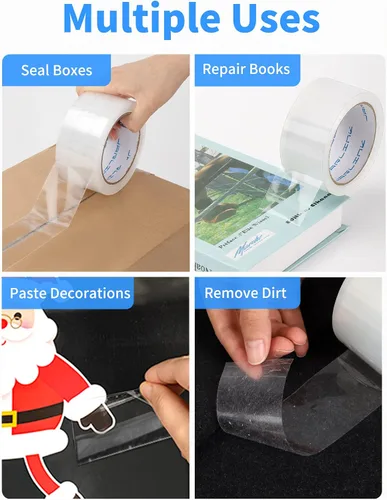 Vista 5 de JARLINK Cinta de embalaje transparente (12 rollos), cinta de embalaje resistente para embalaje de envío, sellado en movimiento, 1.88 pulgadas