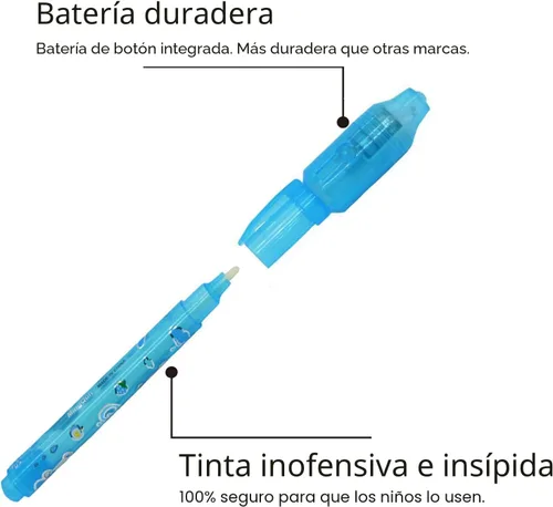 Vista 5 de VOVRU Bolígrafo de tinta invisible, 24 unidades, bolígrafo espía con luz UV, marcador mágico para mensajes secretos y fiestas de cumpleaños