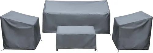 Vista 15 de Fundas para Muebles de Patio, Funda para Muebles de Exterior Impermeable, Fundas de Juego de Muebles de Patio para Juego de Conversación al Aire