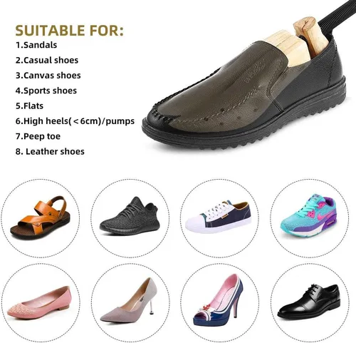 Vista 4 de Ensanchador de zapatos ajustable de madera para hombres y mujeres 1 unidad