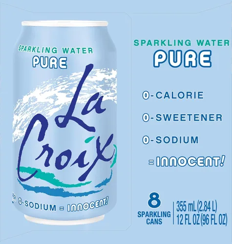 Vista 4 de Agua con gas La Croix, pura, lata de 12 onzas (pack de 8)