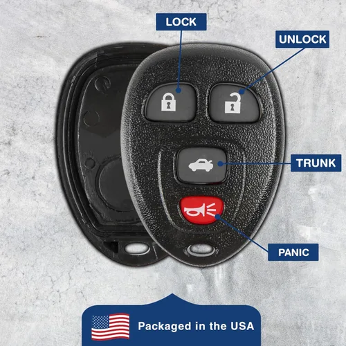 Vista 6 de KeylessOption Funda de Reemplazo para Llave con Control Remoto para 2006 2007 2008 2009 2010 2011 2012 2013 2014 2015 2016 Buick Cadillac Chevrolet