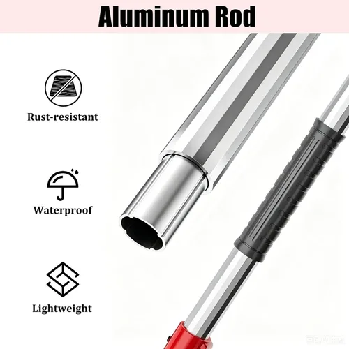 Vista 5 de Extend a Reach Light Bulb Changer Attachment, Handheld Light Bulb Changer Pole with Lockable Handle, Retractable Hanger Pole for
