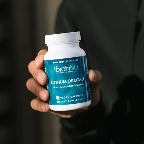 Vista 9 de BRAINMD Dr Amen - Orotato de litio - 60 cápsulas - Soporte cerebral - Sin gluten - 60 porciones