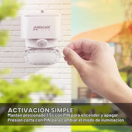 Vista 3 de Wagan EL8569 2000 lúmenes luz solar de pared solar al aire libre luz LED