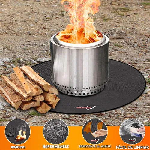 Vista 5 de DocSafe Alfombrilla para hoguera de 36 pulgadas para estufa individual, 4 capas de doble cara ignífuga debajo de la parrilla protector para terraza