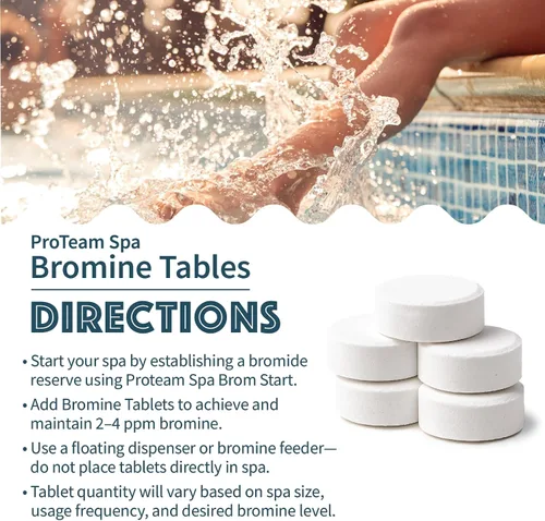 Vista 4 de ProTeam - Tabletas de bromo de spa para bañera de hidromasaje, pestañas de bromo de disolución lenta de 1 pulgada para desinfección de spa, 1.5