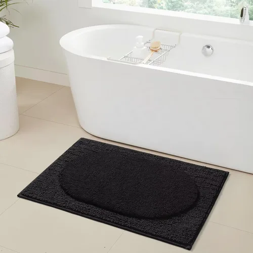 Vista 4 de DEXDE Alfombras de baño 24x16, alfombrillas de microfibra extra suaves y peludas, antideslizantes, absorbentes, de secado rápido, lavables a