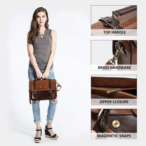 Vista 7 de ECOSUSI Bolso bandolera vintage para mujer