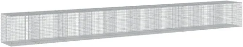 Vista 72 de vidaXL Cesta de gavión con tapa, 39.4 x 19.7 x 39.4 pulgadas, hierro galvanizado rectangular, resistente a la intemperie, montaje sin herramientas