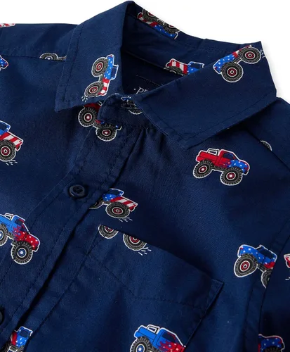 Vista 36 de The Children's Place - Camisa de manga corta con botones para niños grandes