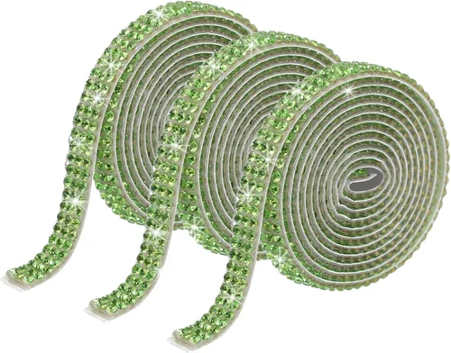 Vista 59 de MECCANIXITY 3 rollos de cinta de diamantes de imitación autoadhesiva de 3 yardas y 0.315 in para proyectos de artes y manualidades, pasteles de Beige