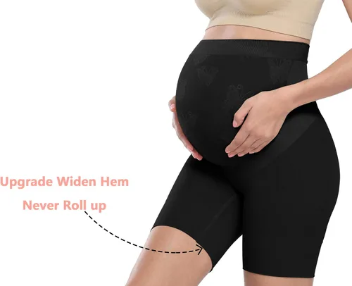 Vista 4 de Ropa moldeadora de maternidad de alta calidad "Baby Bump", ropa interior de embarazo de cintura alta a medio muslo que evita rozaduras, soporte