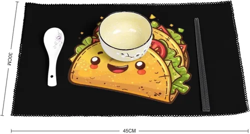 Vista 2 de Tacoes Placemats Set of 6 Resistant Table Mats Washable Place Mats for Dinner Party Table Decoration