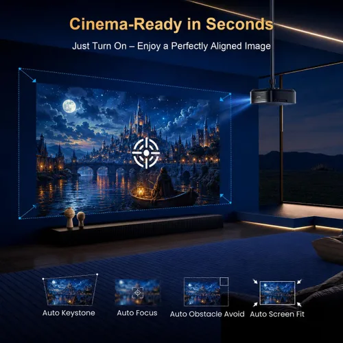 Vista 10 de Alvar Upgraded 4K Supported Smart Projector with 2500 ANSI, 50W DoIby Audio Black