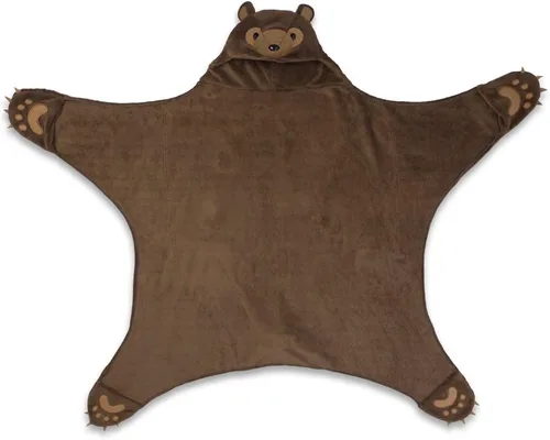Vista 2 de Fin Fun Manta con capucha para niños - Manta con capucha para niños - Para niños y niñas Double-sided, washable, portable wearable blanket; warm