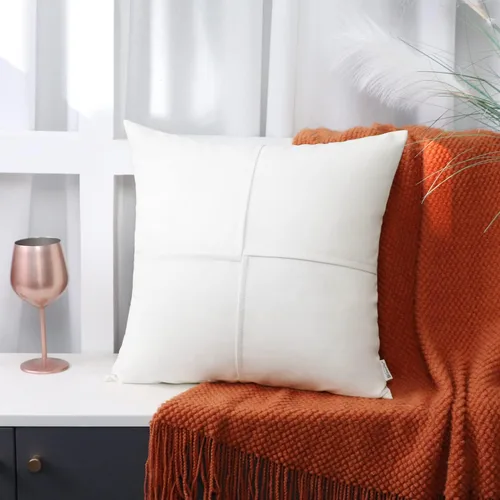 Vista 91 de BRAWARM Fundas de Almohada Decorativas de Cuero Sintético 12 X 20 Pulgadas, Fundas de Almohada Lumbar de Cuero Naranja Paquete de 2, Almohadas