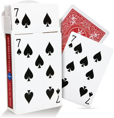 Vista 2 de Magic Makers One Way Forcing Red Bicicleta Back Decks Combo 7 Picas y Jack Diamonds - 2 cubiertas incluidas