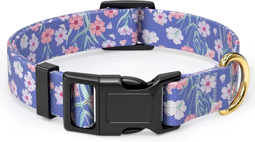 Vista 26 de Rnivvi Collar para perros pequeños, bonito collar resistente y ajustable para cachorros con hebilla de liberación rápida para machos, hembras