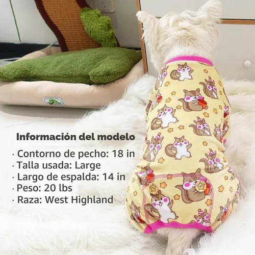 Vista 5 de KYEESE - Pijama de terciopelo para perros pequeños para uso diario, ardilla