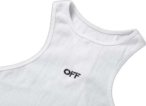 Vista 5 de Camiseta sin mangas acanalada con espalda cruzada y cuello halter para mujer