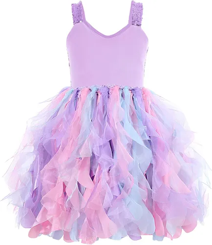 Vista 2 de Suppromo Vestido tutú para niñas pequeñas, fiesta de cumpleaños, vestido de tul con lentejuelas brillantes para niñas pequeñas, concurso