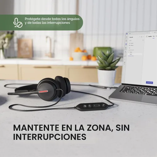 Vista 6 de Yealink Auriculares con cable UH46,USB-C/A, cancelación de ruido AI de 3