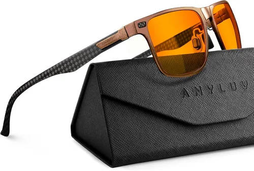 Vista 24 de ANYLUV Blue Light Glasses Men, Carbon Fiber Working Blue Light Blocking Glasses Relieve Eyestrain for Men Women