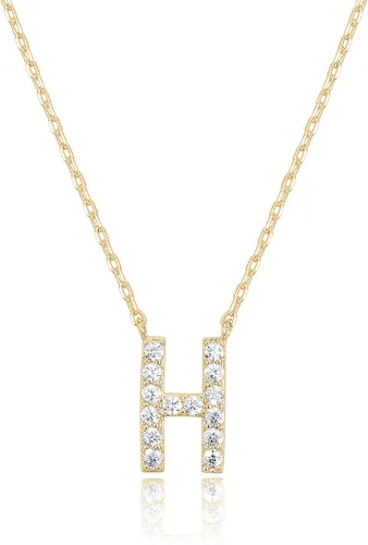 Vista 157 de PAVOI 14K White Gold Plated Cubic Zirconia Initial Necklace Letter Dainty Necklaces for Women