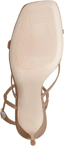 Vista 5 de PiePieBuy Sandalias de tacón cuadrado para mujer, correa cruzada en el tobillo, tacón de aguja, vestido de boda, zapatos de fiesta