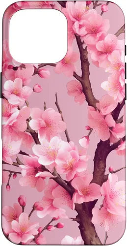 Vista 19 de Sakura Tree Japanese Funda para iPhone 17 con diseño de flores de cerezo rosa