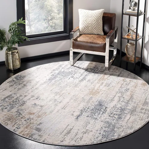 Vista 10 de SAFAVIEH Invista Collection - Alfombra decorativa de 4 x 6 pies, color crema y gris, diseño abstracto moderno, no desprende pelusa y de fácil