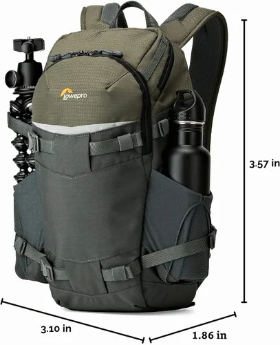 Vista 10 de Lowepro LP37014-PWW, Flipside Trek BP 250 AW Mochila para cámara con sistema de suspensión ActiveZone, compartimento para tableta, gris/verde oscuro