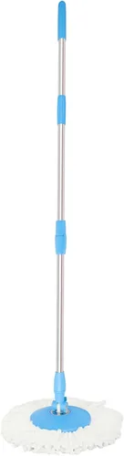 Vista 3 de Spin Mop Pole Handle Replacement 360 Spinning Cleaning Scraper para fregona de piso Cubo sin pedal versión azul