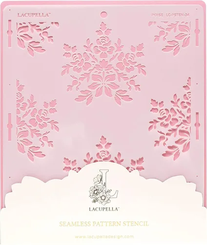 Vista 10 de Lacupella Plantilla de decoración de pasteles para pastel alto de crema de mantequilla, glaseado real, ganache, pintura, aerógrafo (ARRO)