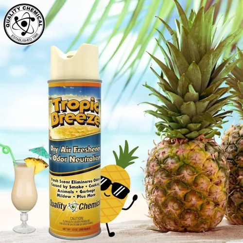 Vista 2 de Quality Chemical Tropic Breeze - El ambientador seco y eliminador de olores más potente, el mejor desodorante de habitación y aerosol de aire