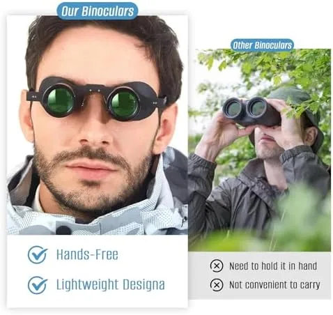 Vista 4 de Anteojos binoculares para pesca, observación de aves, deportes, conciertos, teatro, ópera, TV, visión de vista, lente HD con 3 filtros