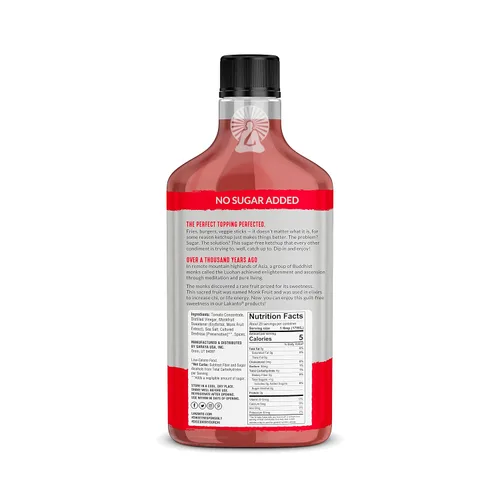 Vista 2 de Lakanto Ketchup sin azúcar, endulzado con edulcorante de fruta de monje, perfecto para hamburguesas, papas fritas, keto, paleo y vegano, sin gluten
