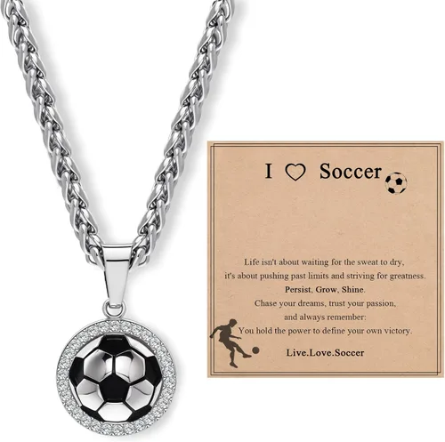 Vista 9 de Collar con colgante deportivo para hombres, mujeres, adolescentes, fútbol, baloncesto, béisbol, fútbol, deportes, regalos para fanáticos del
