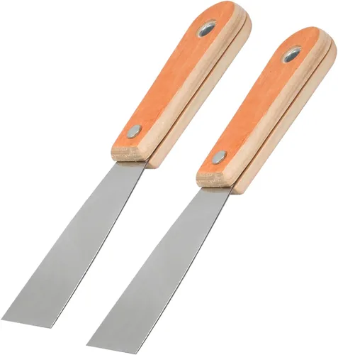 Vista 11 de Raspador de masilla de 1 pulgada, cuchillos de masilla rígidos de acero Cr-V con mango de madera, 2