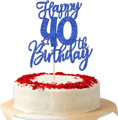 Vista 53 de 1 pieza de decoración para pastel de cumpleaños número 10 con purpurina y texto en inglés "Cheers to 10" Birthday Cake Pick Ten 10 Fabulous Cake